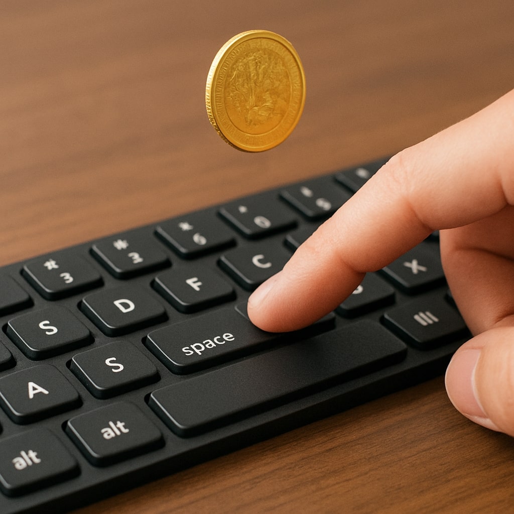 flip a coin spacebar press animation